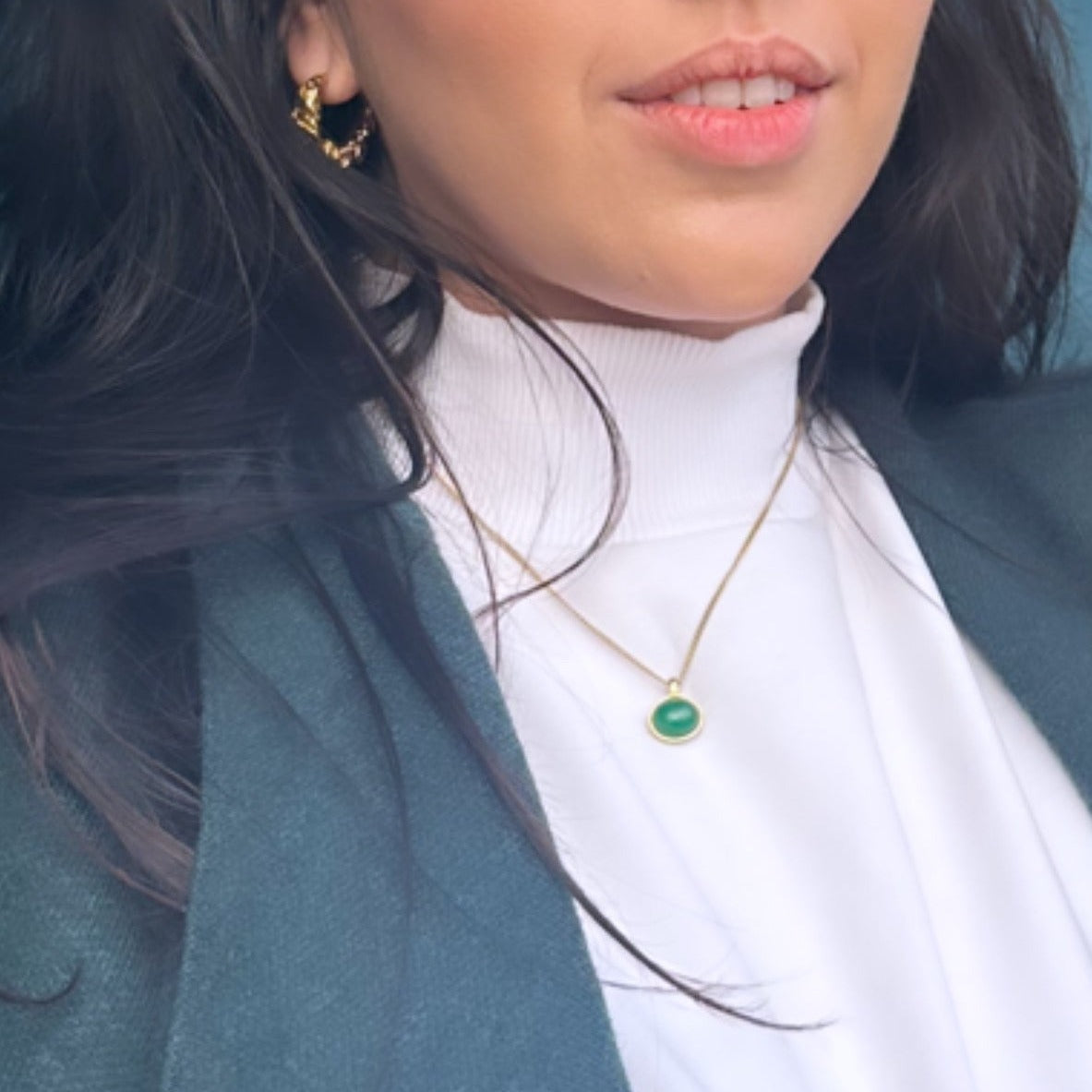 Pingente de Agata verde